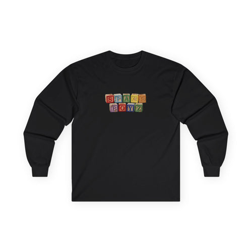 Long Sleeve Tee — Retro Wooden Blocks 'Baby' Design