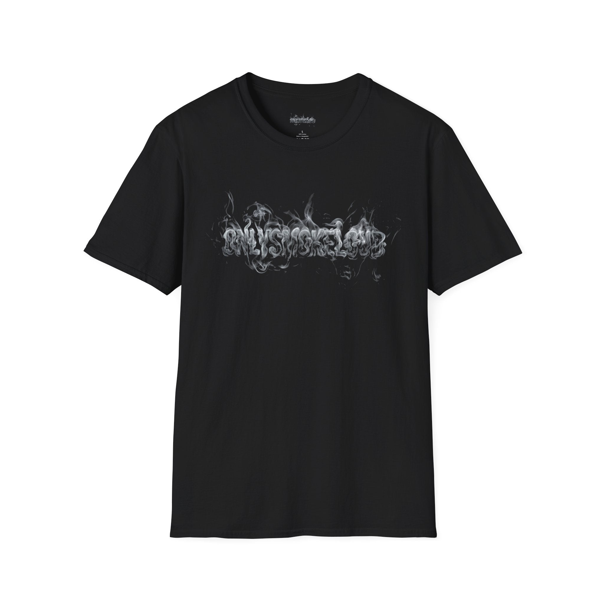 Smoke Script T-Shirt — Grunge Flaming Lettering Tee
