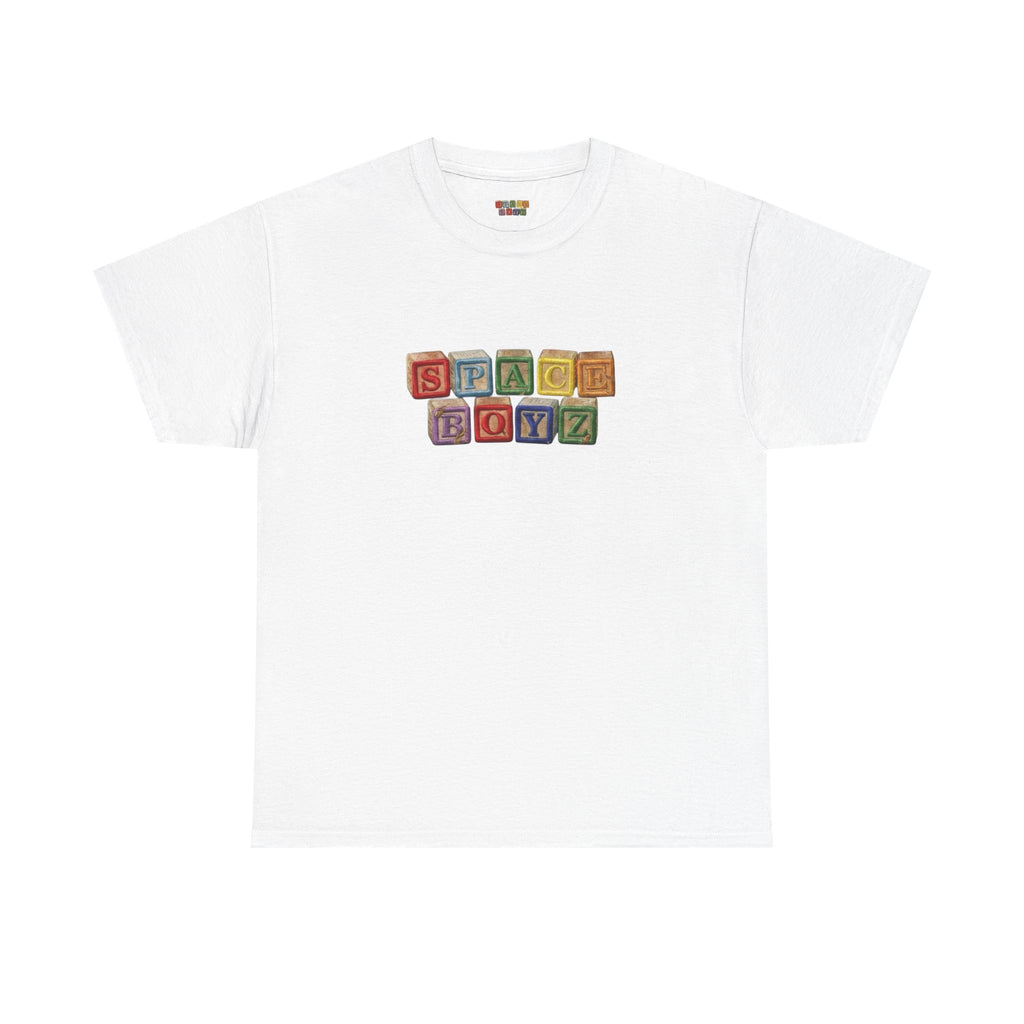 Graphic Tee — 'SPACE BOYZ' Vintage Wooden Block Logo
