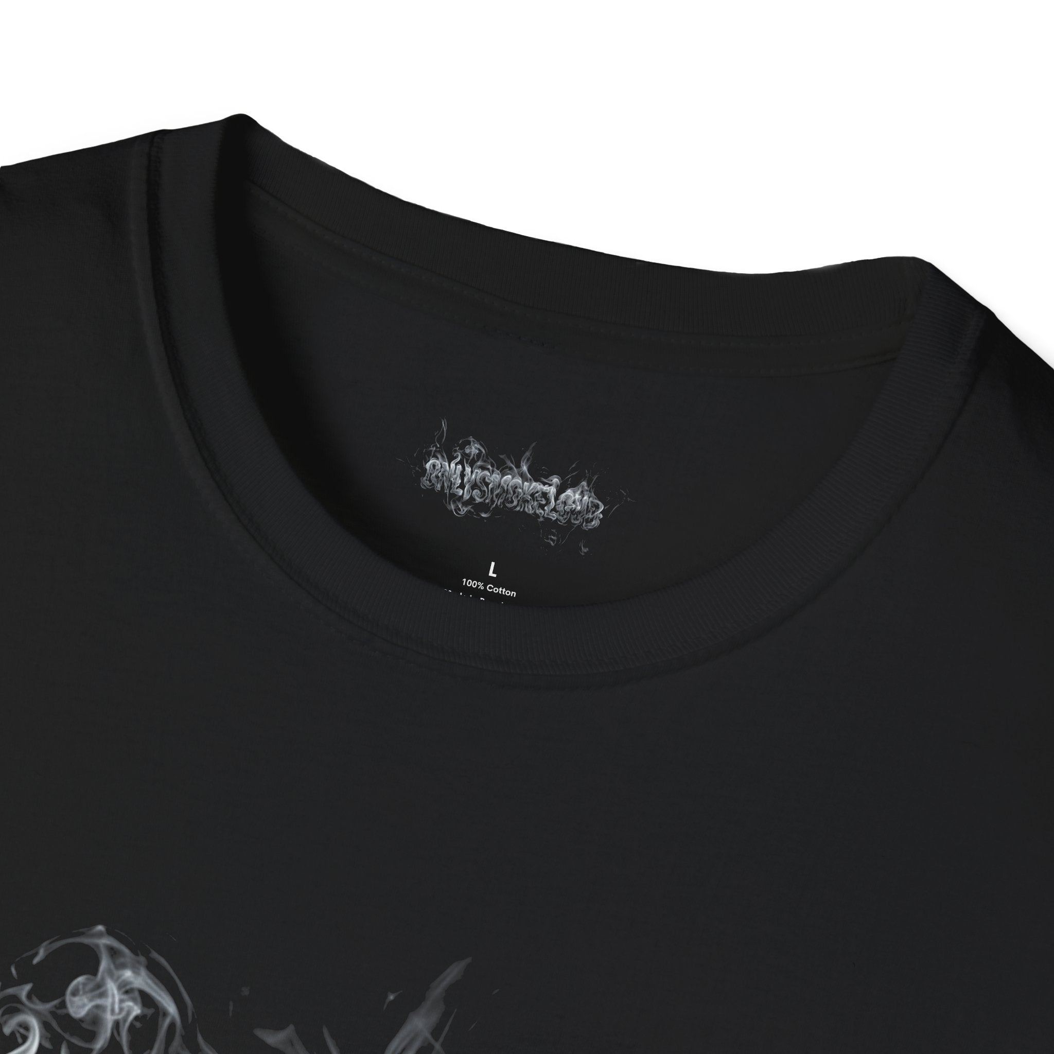 Smoke Script T-Shirt — Grunge Flaming Lettering Tee