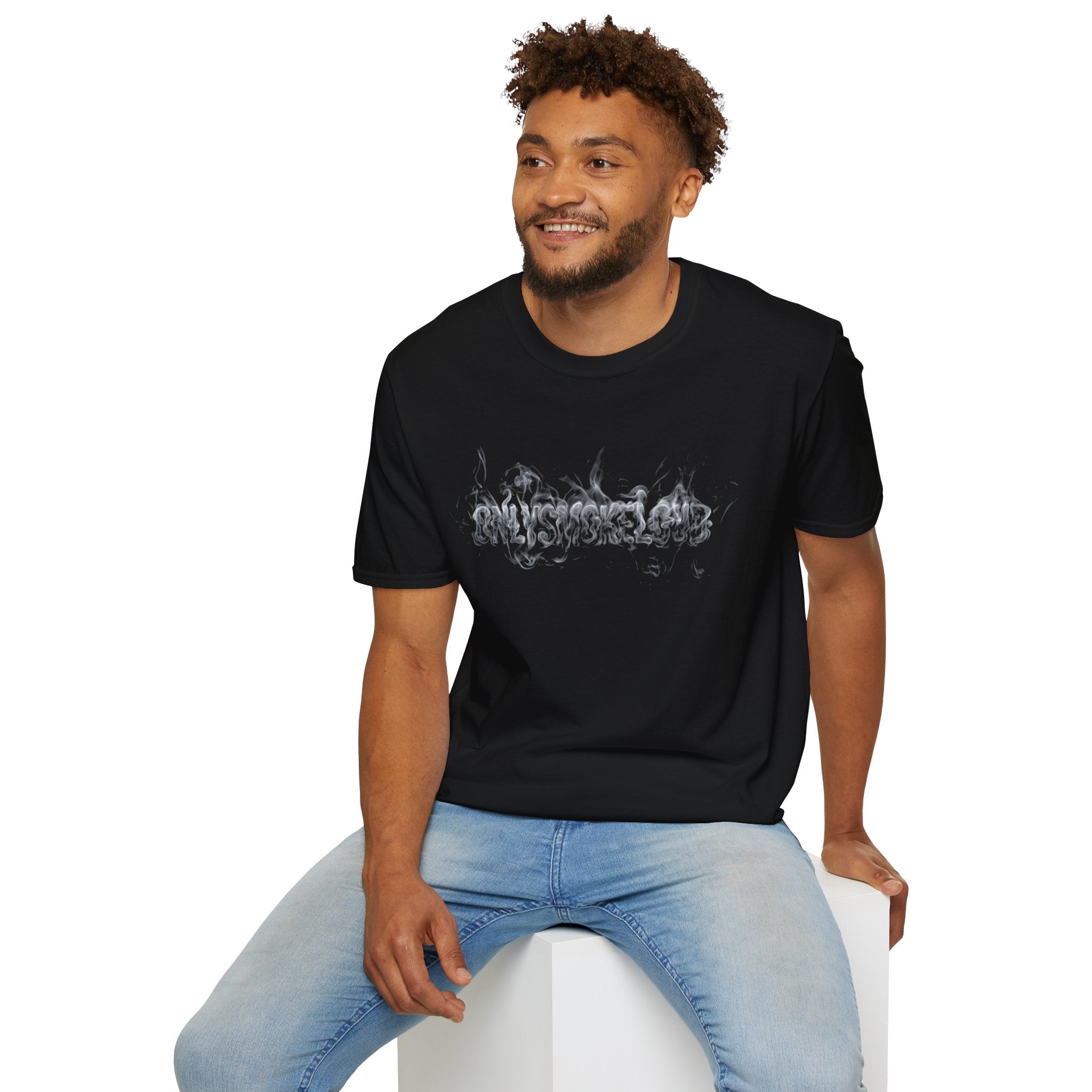 Smoke Script T-Shirt — Grunge Flaming Lettering Tee
