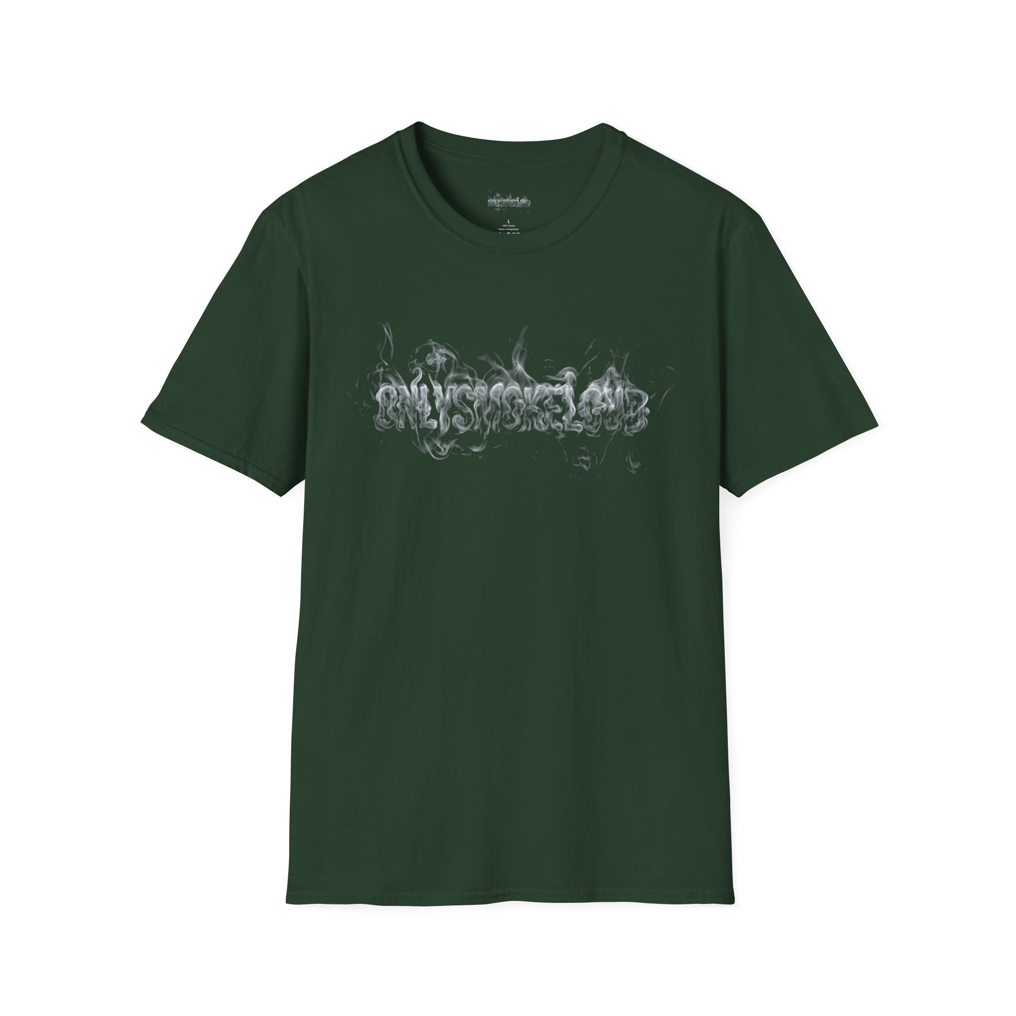 Smoke Script T-Shirt — Grunge Flaming Lettering Tee