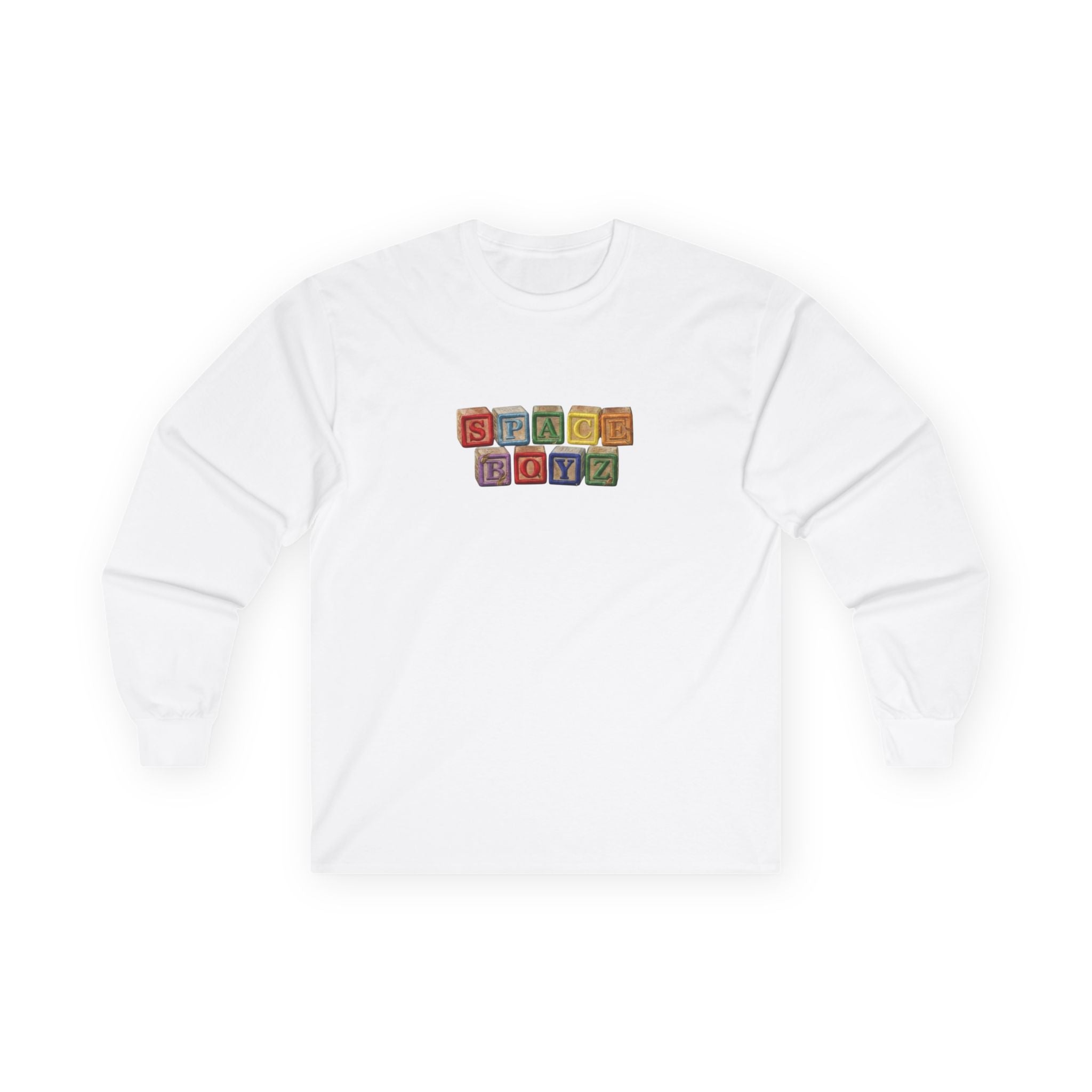 Long Sleeve Tee — Retro Wooden Blocks 'Baby' Design