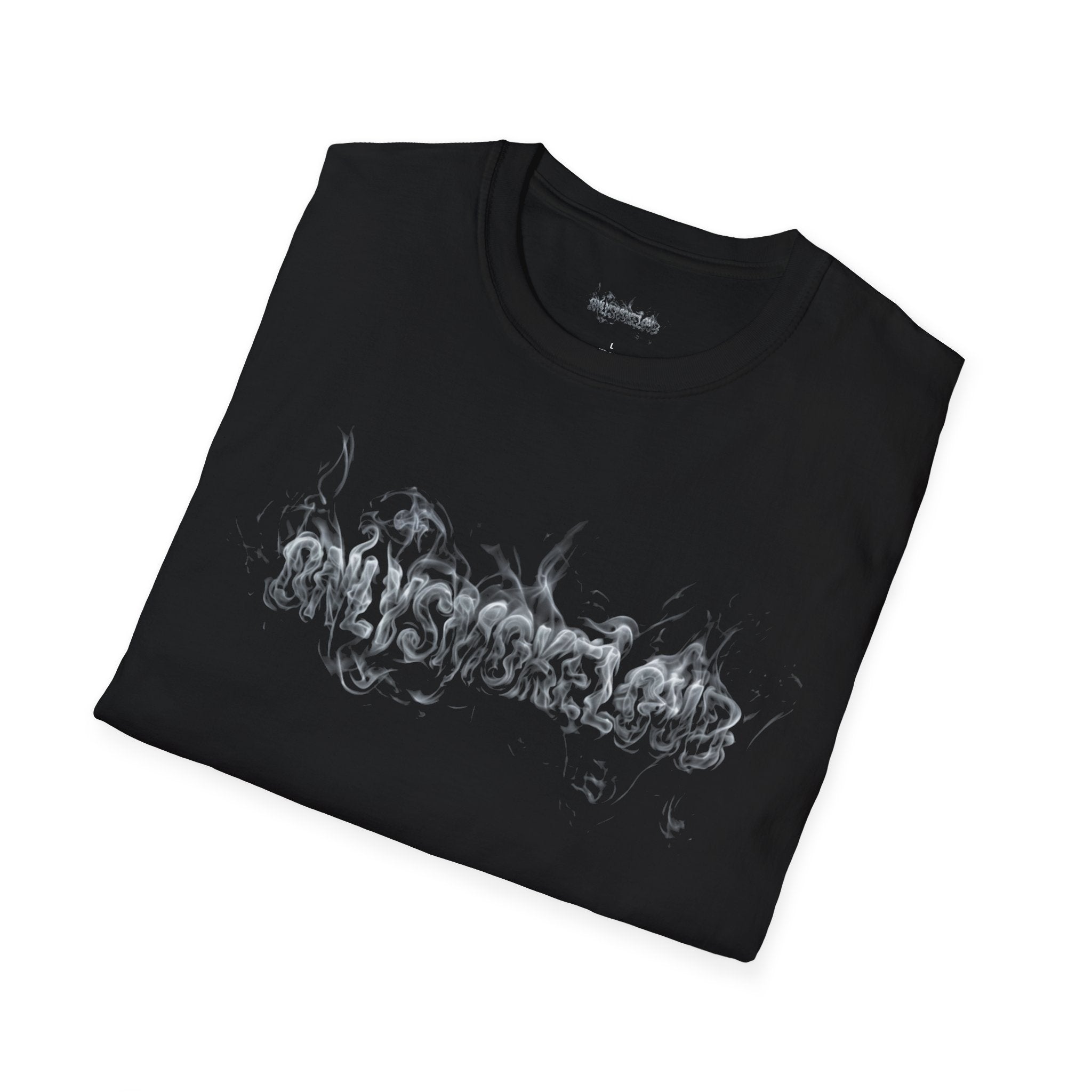 Smoke Script T-Shirt — Grunge Flaming Lettering Tee