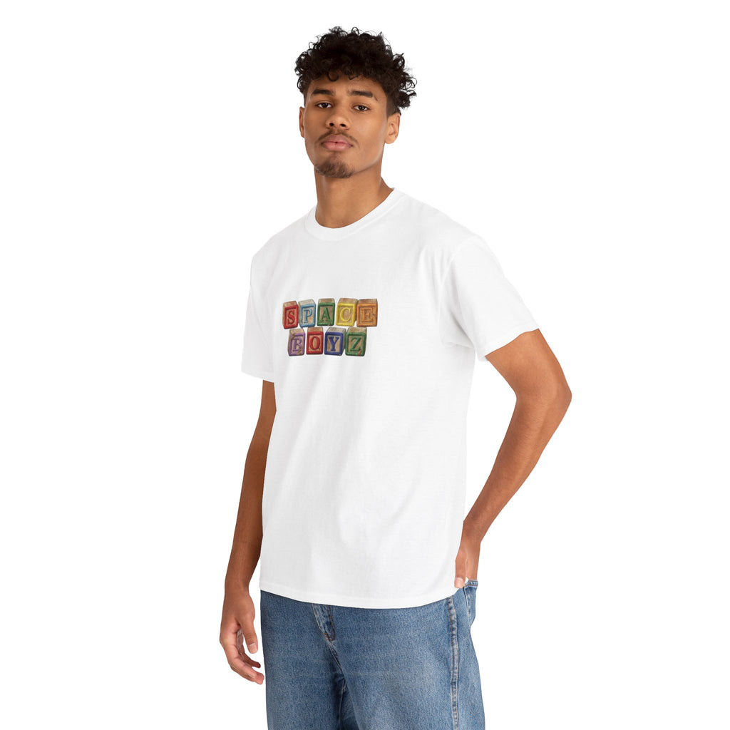 Graphic Tee — 'SPACE BOYZ' Vintage Wooden Block Logo
