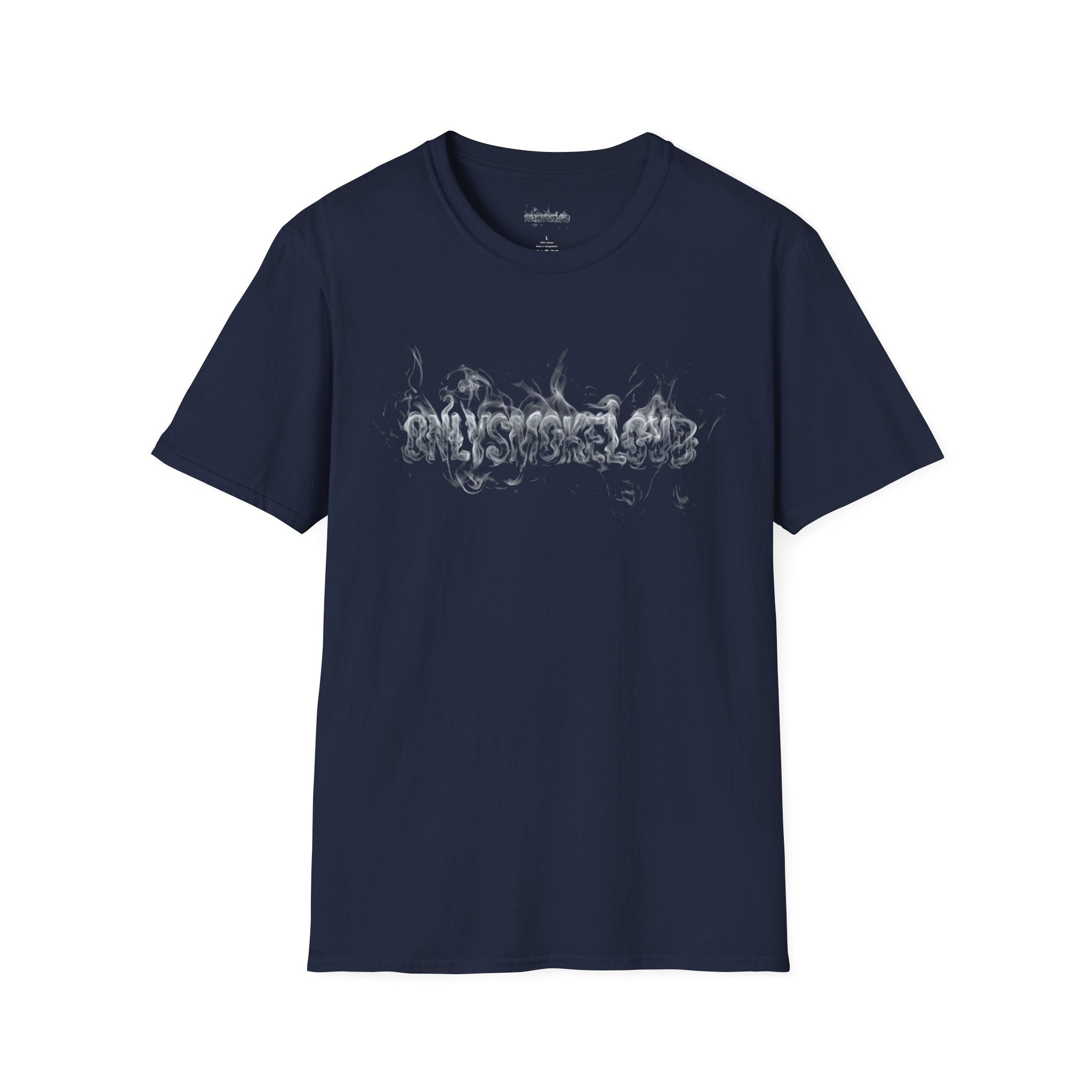 Smoke Script T-Shirt — Grunge Flaming Lettering Tee