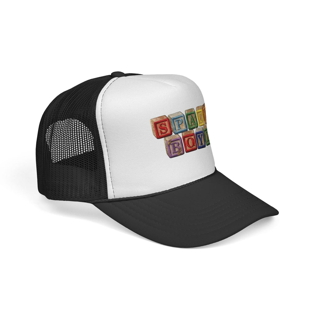 Space Boyz Trucker Hat — Retro Toy Block Logo Cap