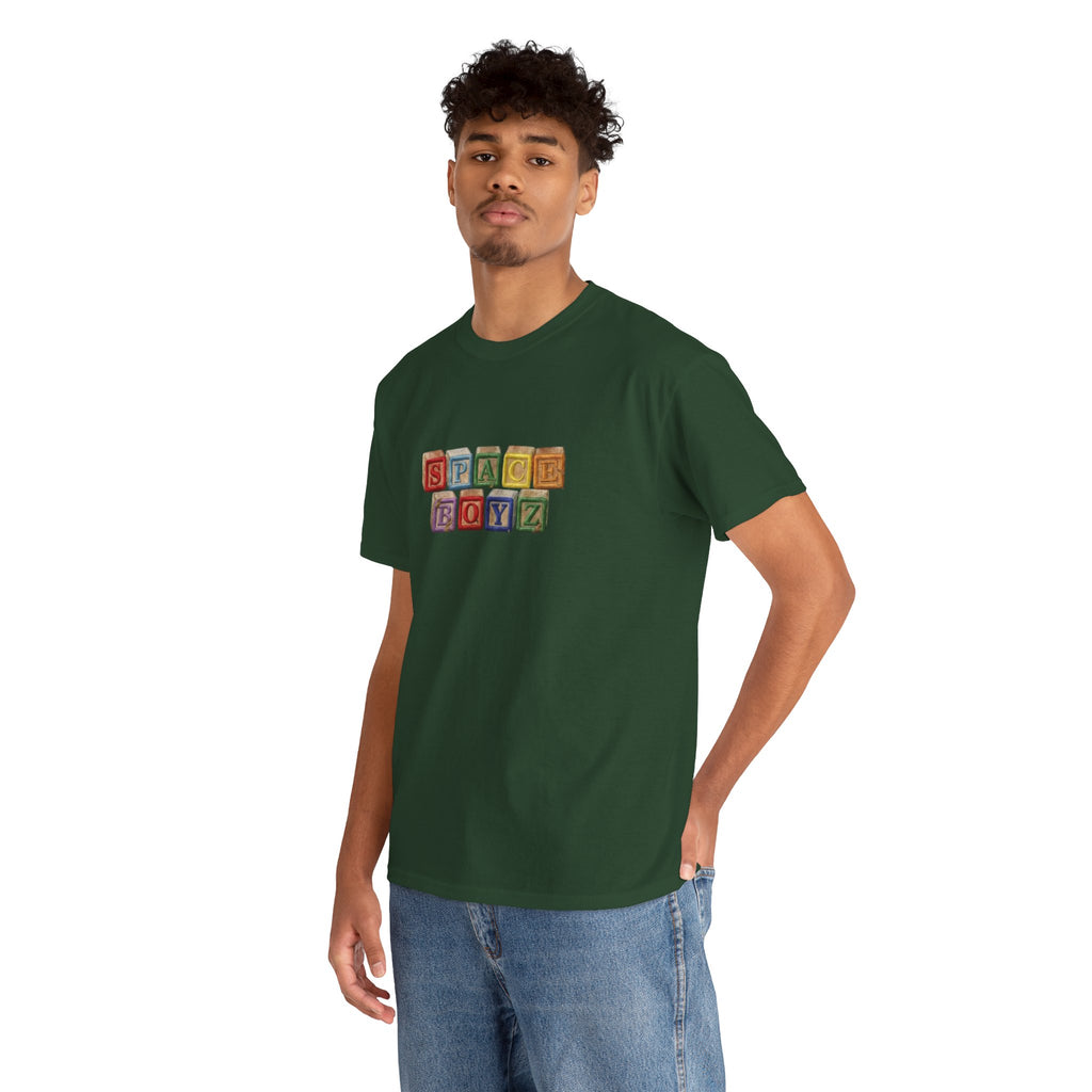 Graphic Tee — 'SPACE BOYZ' Vintage Wooden Block Logo