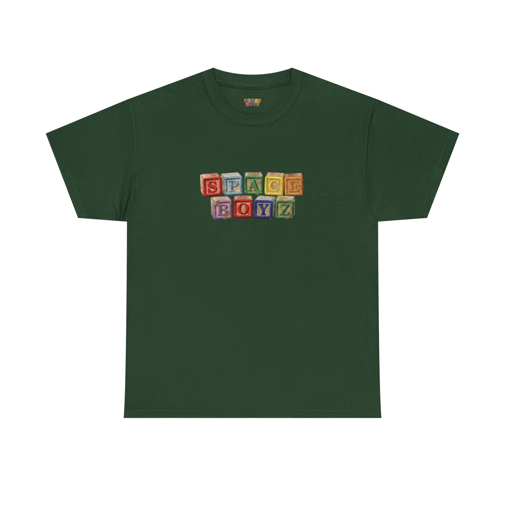 Graphic Tee — 'SPACE BOYZ' Vintage Wooden Block Logo