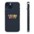 Clear Phone Case — "SPACE BOYZ" Vintage Toy Block Design
