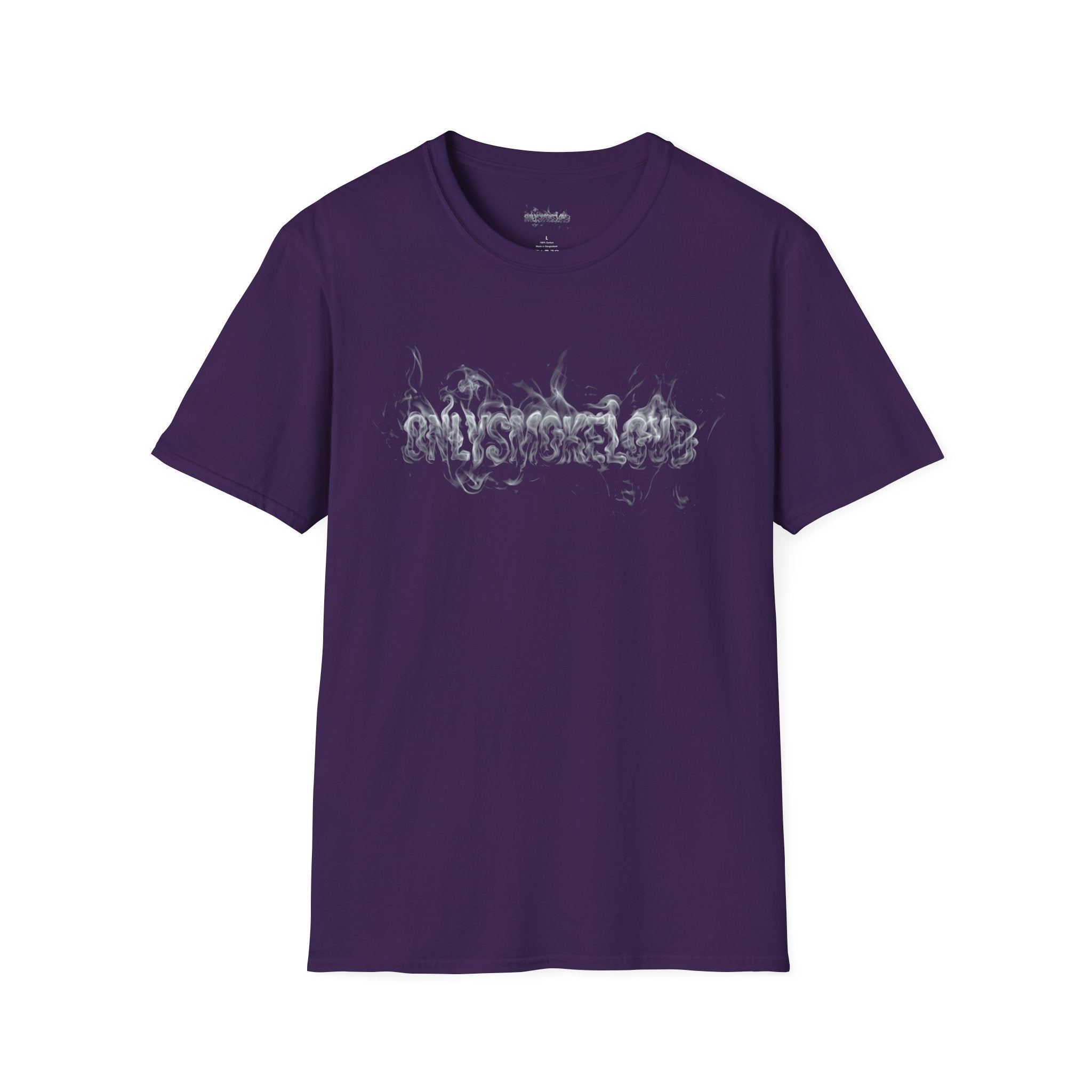 Smoke Script T-Shirt — Grunge Flaming Lettering Tee